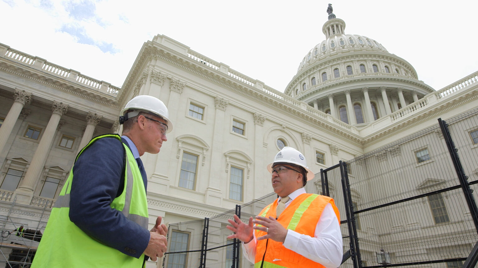 Construction Workers In Front Of The Capitol