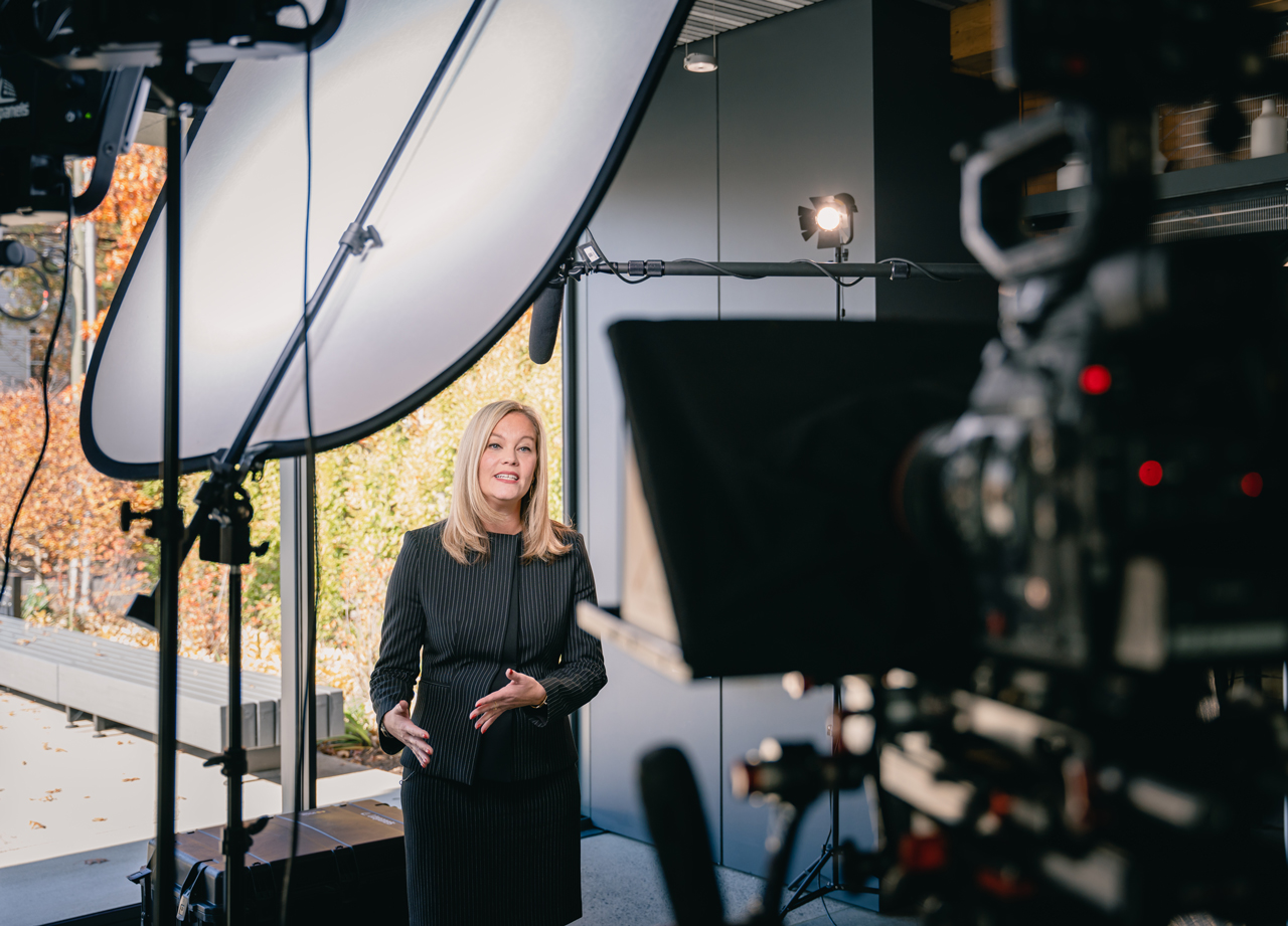 Blonde Woman Professional Interview