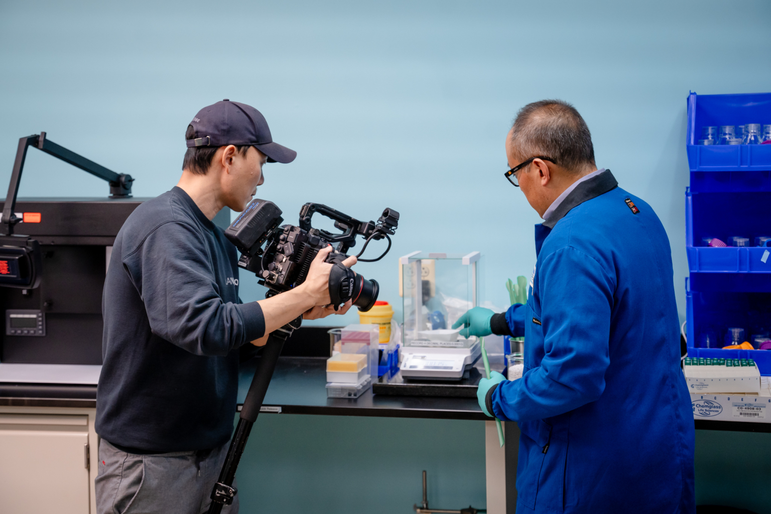 Video Team Working With Medicine